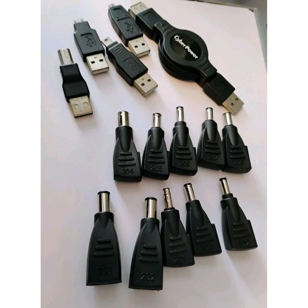 iGo Universal Charger Lot w/ 10 Tips & CyberPower Retractable USB Power Tested
